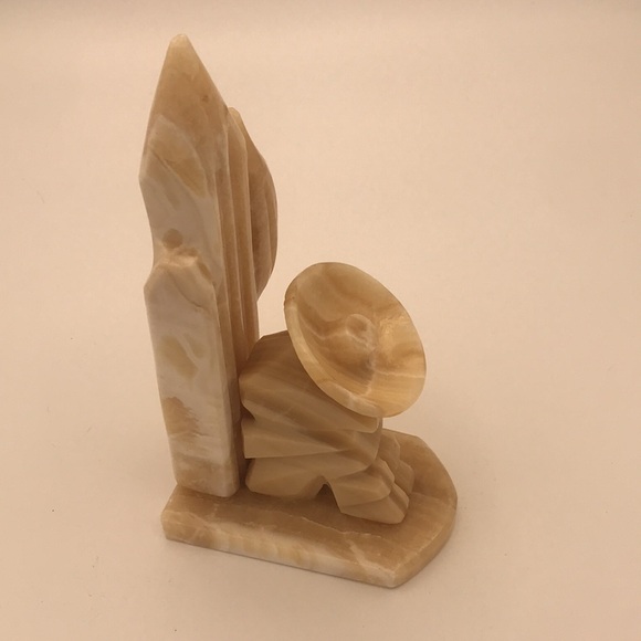 VTG 8-1/2" Carved Onyx Siesta Man w/ Sombrero & Cactus Single Bookend - Picture 3 of 11